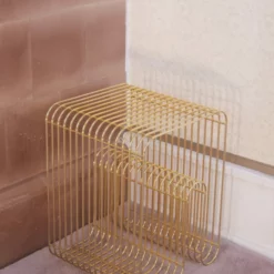 AYTM CURVA Stool And Shelf -Hallway Salg aytm skammel curva stool and shelf gold 6820379 scaled