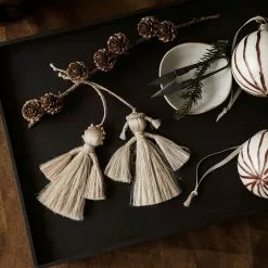 Ferm LIVING Christmas Glass Ornaments Lines - Set Of 4 -Hallway Salg ferm living julekugle christmas glass ornaments lines set of 4 red brown 8242107 scaled