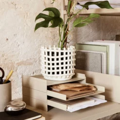 Ferm LIVING Ceramic Basket -Hallway Salg ferm living kurv keramisk kurv oval off white 6981082 scaled