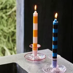 Hay Flare -Hallway Salg hay lyseholder flare lysestager medium stripe blue w white 5856000 scaled