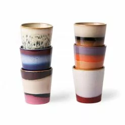 HKliving 70s Coffee Mugs (Set Of 6)