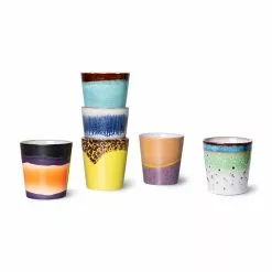 HKliving 70s Coffee Mugs (Set Of 6) -Hallway Salg hkliving kop 70s coffee mugs pluto set of 6 pluto 9391613 scaled
