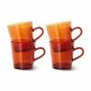HKliving 70's Glassware - Coffee Cups (Set Of 4) -Hallway Salg hkliving kop hkliving 70 s glassware coffee cups set of 4 amber brown 5030109 scaled