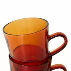 HKliving 70's Glassware - Coffee Cups (Set Of 4) -Hallway Salg hkliving kop hkliving 70 s glassware coffee cups set of 4 amber brown 7976027 scaled