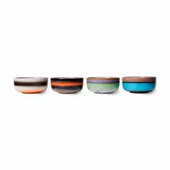 HKliving 70s Dessert Bowls (Set Of 4) -Hallway Salg hkliving skaal 70s ceramics dessert bowls freak out set of 4 freak out 9977107 scaled