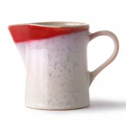 HKliving 70s Ceramics: Milk Jug & Sugar Pot -Hallway Salg hkliving skaal 70s ceramics milk sugar cream white red 4184647 scaled