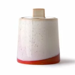 HKliving 70s Ceramics: Milk Jug & Sugar Pot -Hallway Salg hkliving skaal 70s ceramics milk sugar cream white red 6415243 scaled