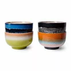 HKliving 70s Noodle Bowls (Set Of 4) -Hallway Salg hkliving skaal 70s noodle bowls set of 4 groovy 3187754 scaled