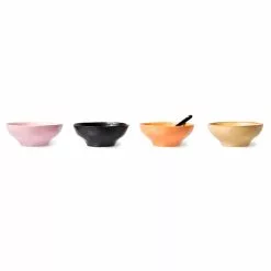 HKliving Bold & Basic Ceramics: Small Bowl Mixed Colours (set Of 4) -Hallway Salg hkliving skaal bold basic ceramics small bowl mixed colours set of 4 mixed colours 9819497 scaled