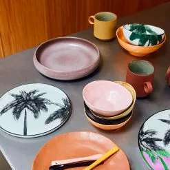 HKliving Bold & Basic Ceramics: Small Bowl Mixed Colours (set Of 4) -Hallway Salg hkliving skaal bold basic ceramics small bowl mixed colours set of 4 mixed colours 9861515 scaled