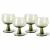 HKliving The Emeralds: Wine Glass Low (Set Of 4) -Hallway Salg hkliving vinglas the emeralds wine glass low olive green 7690248 scaled