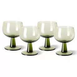 HKliving The Emeralds: Wine Glass Low (Set Of 4)