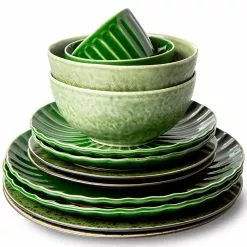 HKliving The Emeralds: Ceramic Dessert Bowl (Set Of 4) -Hallway Salg hkliving vinglas the emeralds wine glass tall 62bd61f845933 green 6746962 267180 scaled