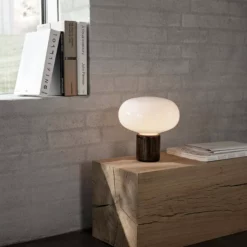 New Works Karl Johan Table Lamp -Hallway Salg new works bordlampe karl johan smoked glass black marquina 5626953 scaled