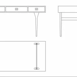 Snedkergaarden ND93 Desk -Hallway Salg snedkergaarden skrivebord nd93 skrivebord valnoed 4 skuffer 9072552