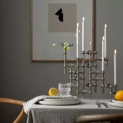 STOFF Nagel Candle Holder -Hallway Salg stoff lysestage nagelstagen sort krom saet a 3 stk 2045372 scaled