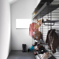 String Rods For Metal Shelf -Hallway Salg string knager string metal shelf w low egde large black 6484106 scaled