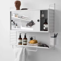 String Rods For Metal Shelf -Hallway Salg string knager string metal shelf w low egde large black 863984 scaled